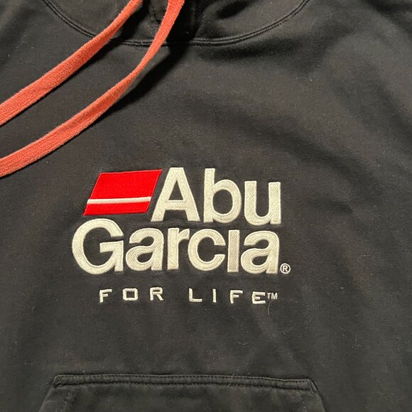Abu Garcia Hoodie Embroidered Pullover Sweatshirt Fishing Black Men's size Large - Picture 6 of 9